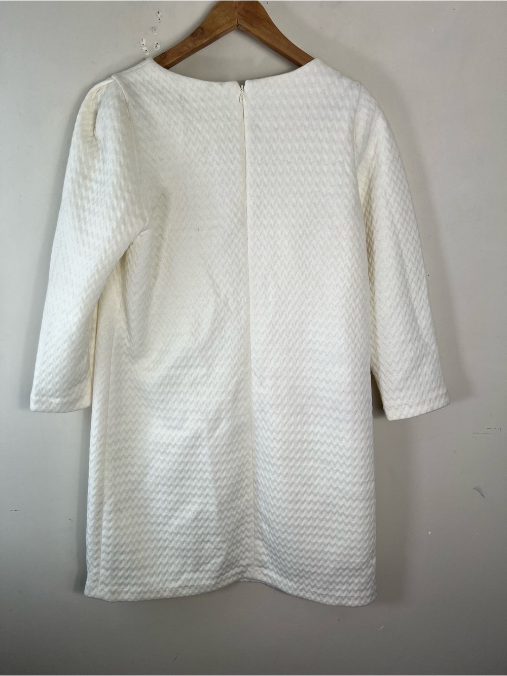 Club Monaco Ivory Textured Shift Dress Size 12 New With Tags 3/4 Sleeve Elegant - Picture 3 of 12